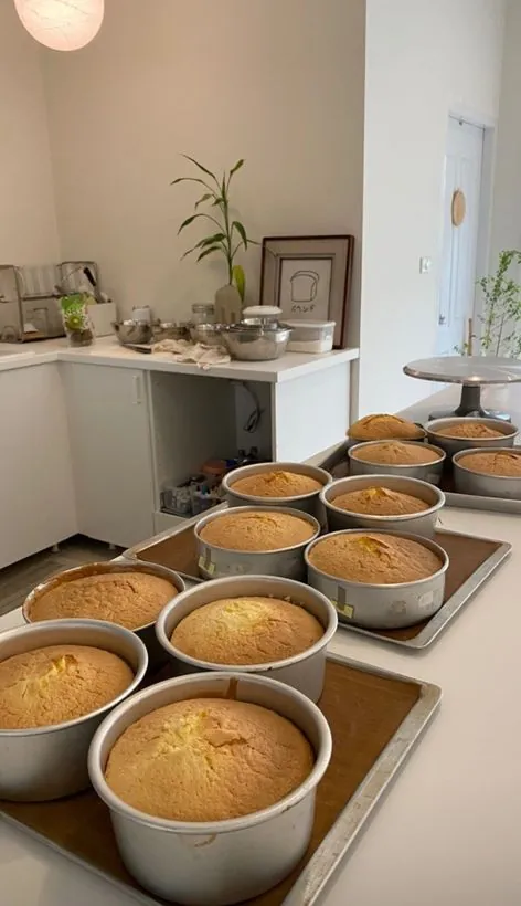 Bizcochos recién horneados en la cocina
